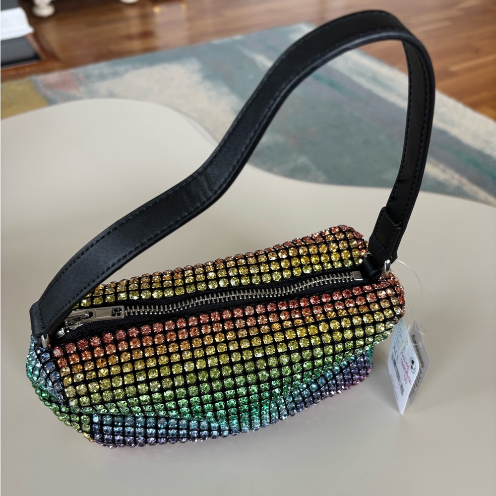 ✨NWT✨ FREE PEOPLE rainbow rhinestone mini shoulder bag - Picture 5 of 10
